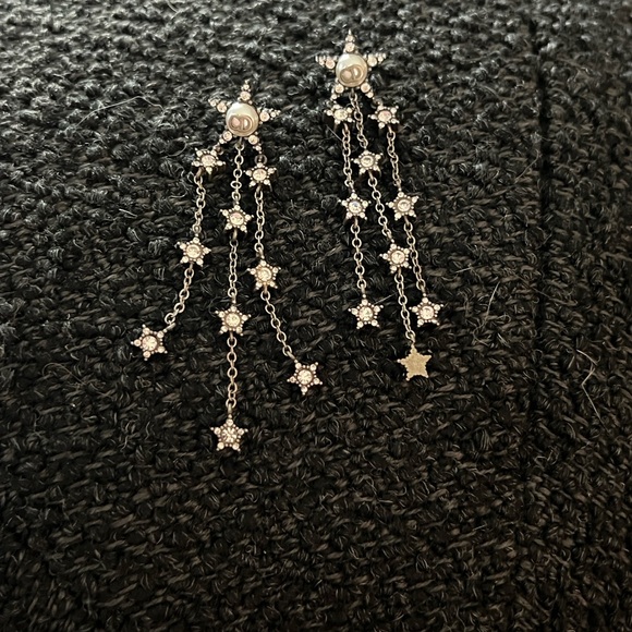 Dior Silver Star Chain Earrings - Picture 2 of 11